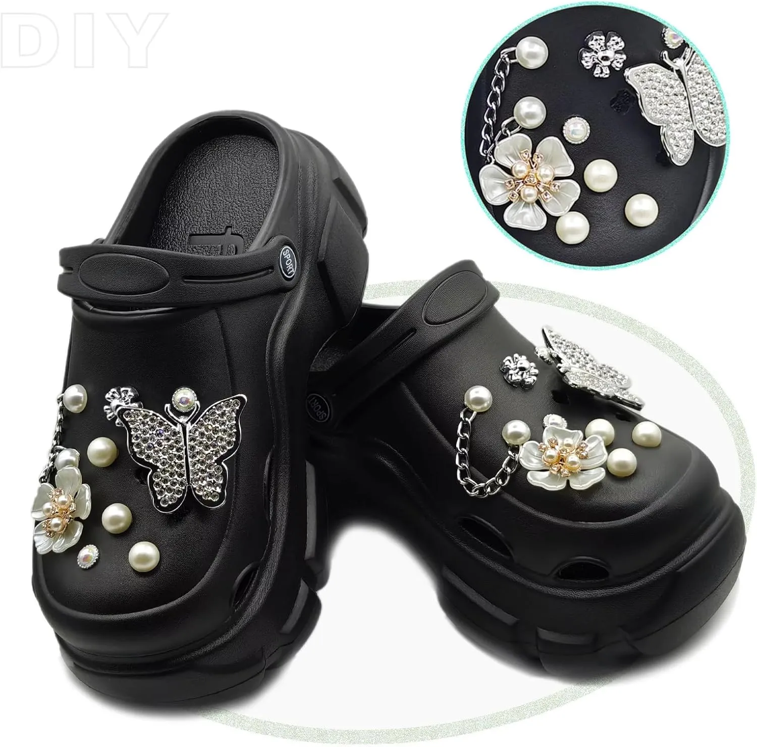 Solaud Women's Platform Clogs High Platform Clog Classic Comfortable Slip On Slide Garden Outdoor Beach Clogs Shoes