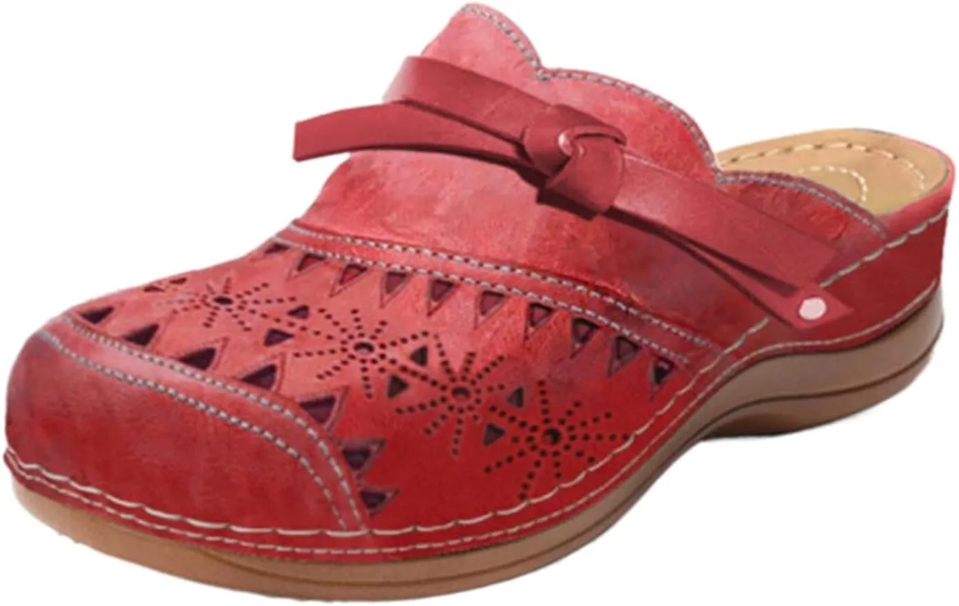 Summer Clogs for Women 2025 Slippers Arch Support Wide Width Wedge Platform Orthopedic Slippers Solid Round Head Closed Toe Outdoor Beach Wedge Sandals