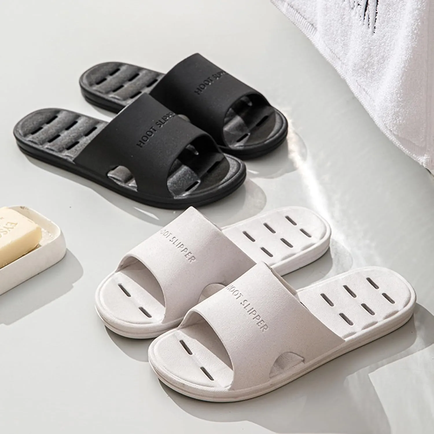 Summer Slides Sandals for Women Open Toe Shower Shoes Bathroom Sandals Walking Sandals Slides for Women