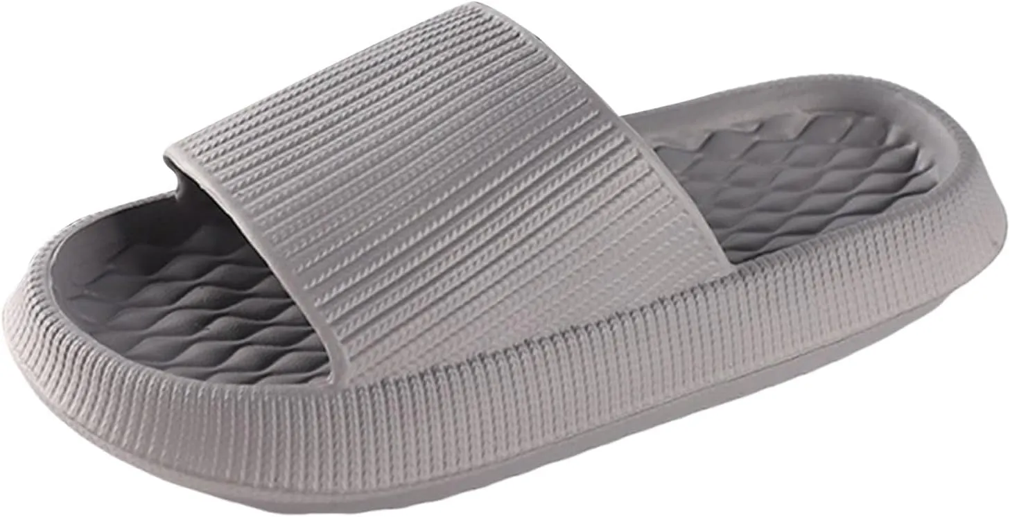 Summer Slides Sandals for Women Quick Drying Non Slip Slippers Open Toe Shower Shoes Women's Pillow Slippers