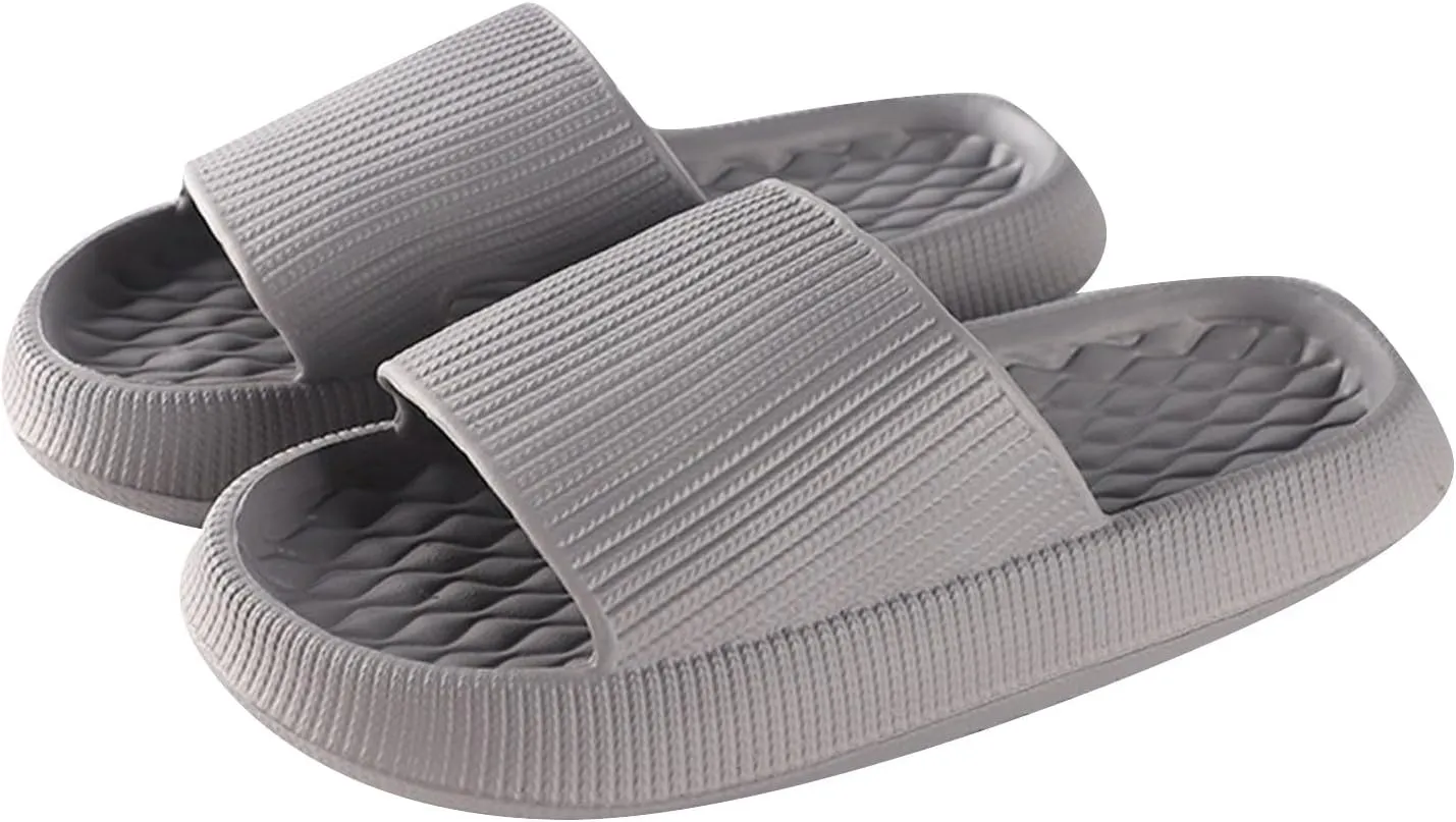 Summer Slides Sandals for Women Quick Drying Non Slip Slippers Open Toe Shower Shoes Women's Pillow Slippers