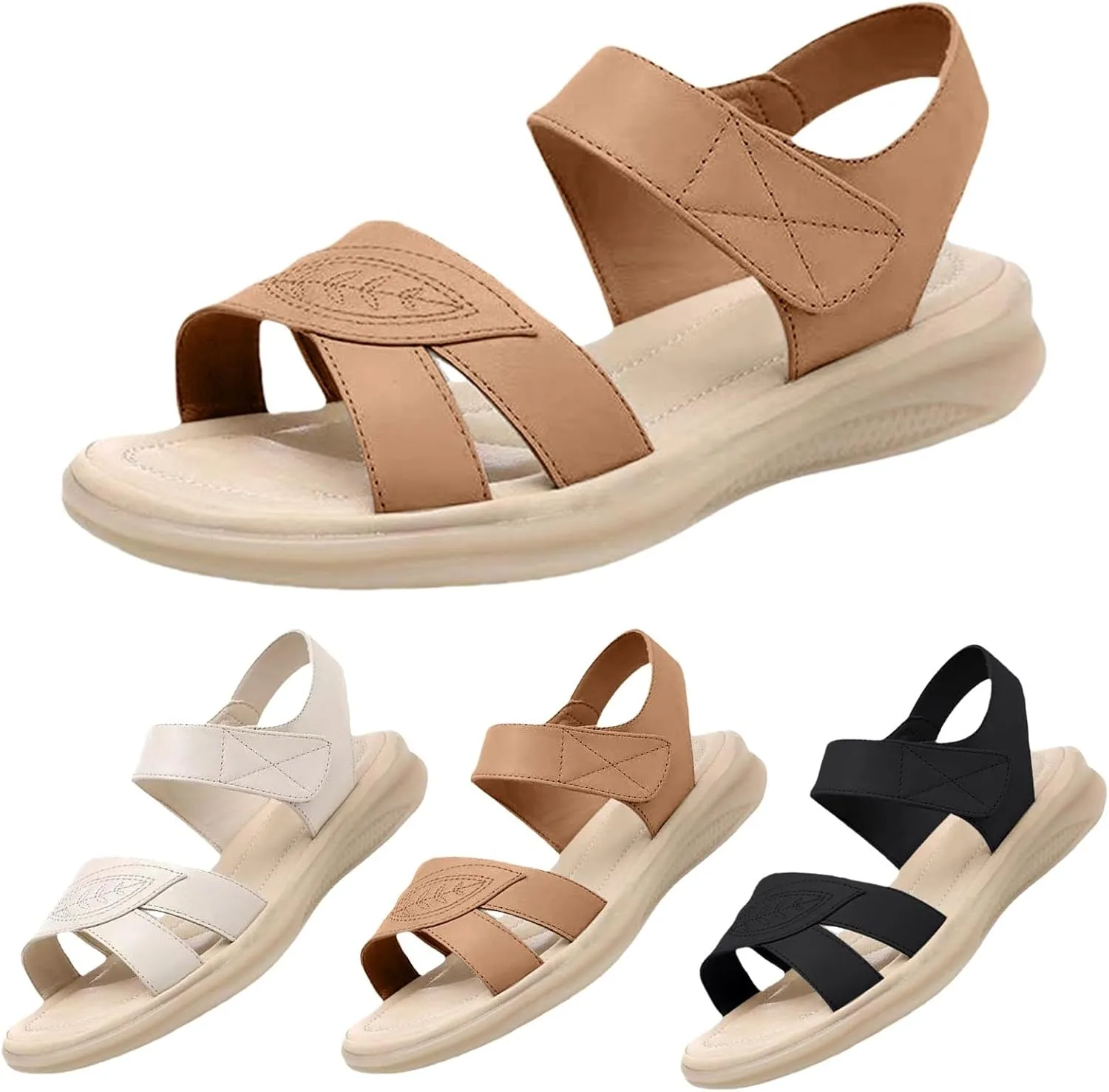 Summer Wedges for Women 2025 Arch Support Orthopedic Sandals Comfortable Slip On Walking Shoes Trendy Wide Width Sport Slides