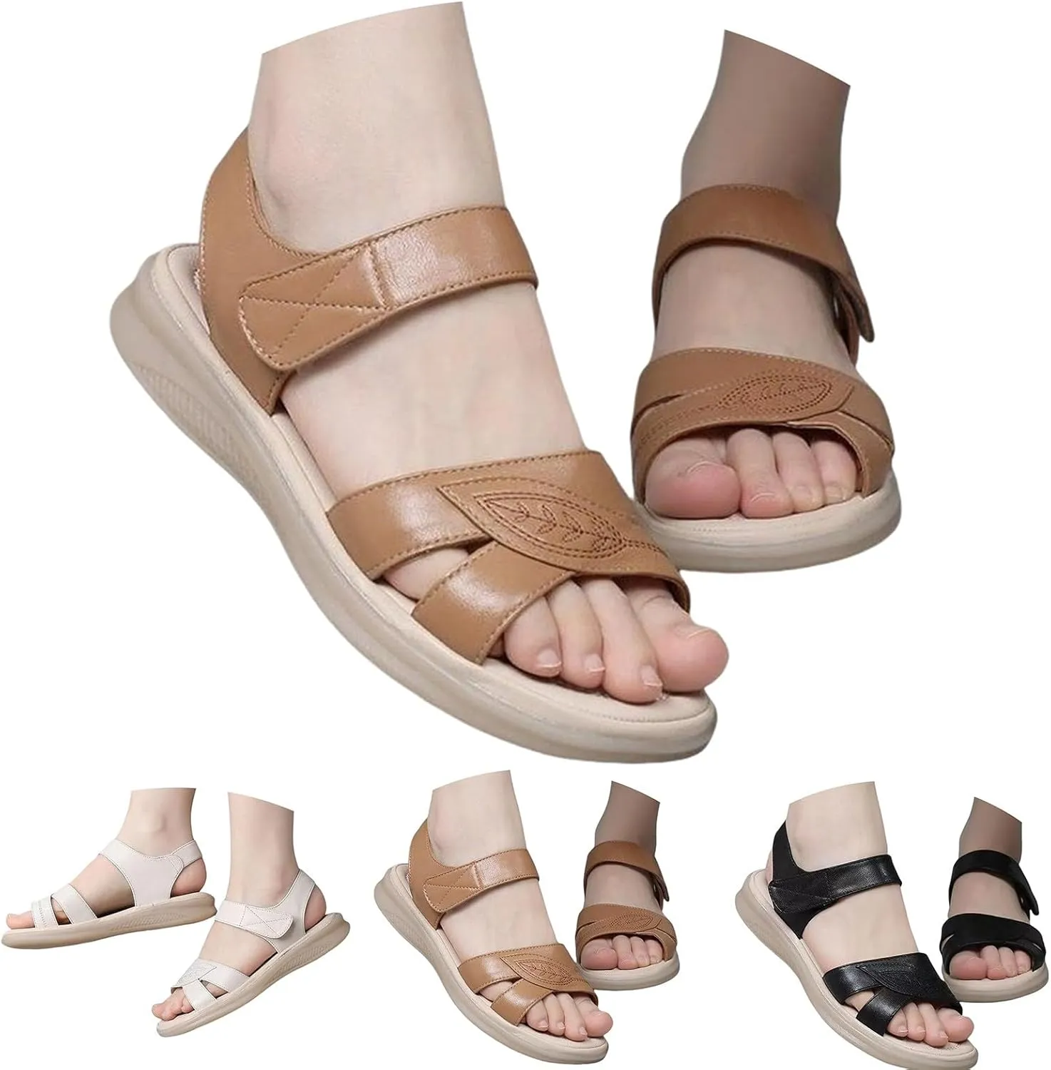Summer Wedges for Women 2025 Arch Support Orthopedic Sandals Comfortable Slip On Walking Shoes Trendy Wide Width Sport Slides