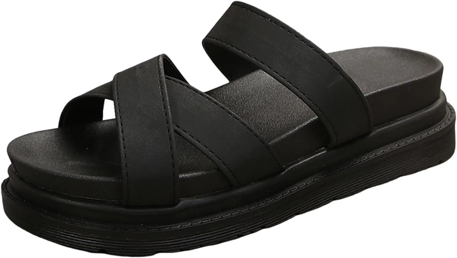 Temperament Thick Bottom Sandals for Women Casual Elastic Ankle Strap Platform Sandal Casual Non Slip Sandals