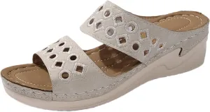 Temperament Wedge Shoes for Women Summer Platform Comfortable Low Wedges Slides Casual Sandals Indoor Outdoor