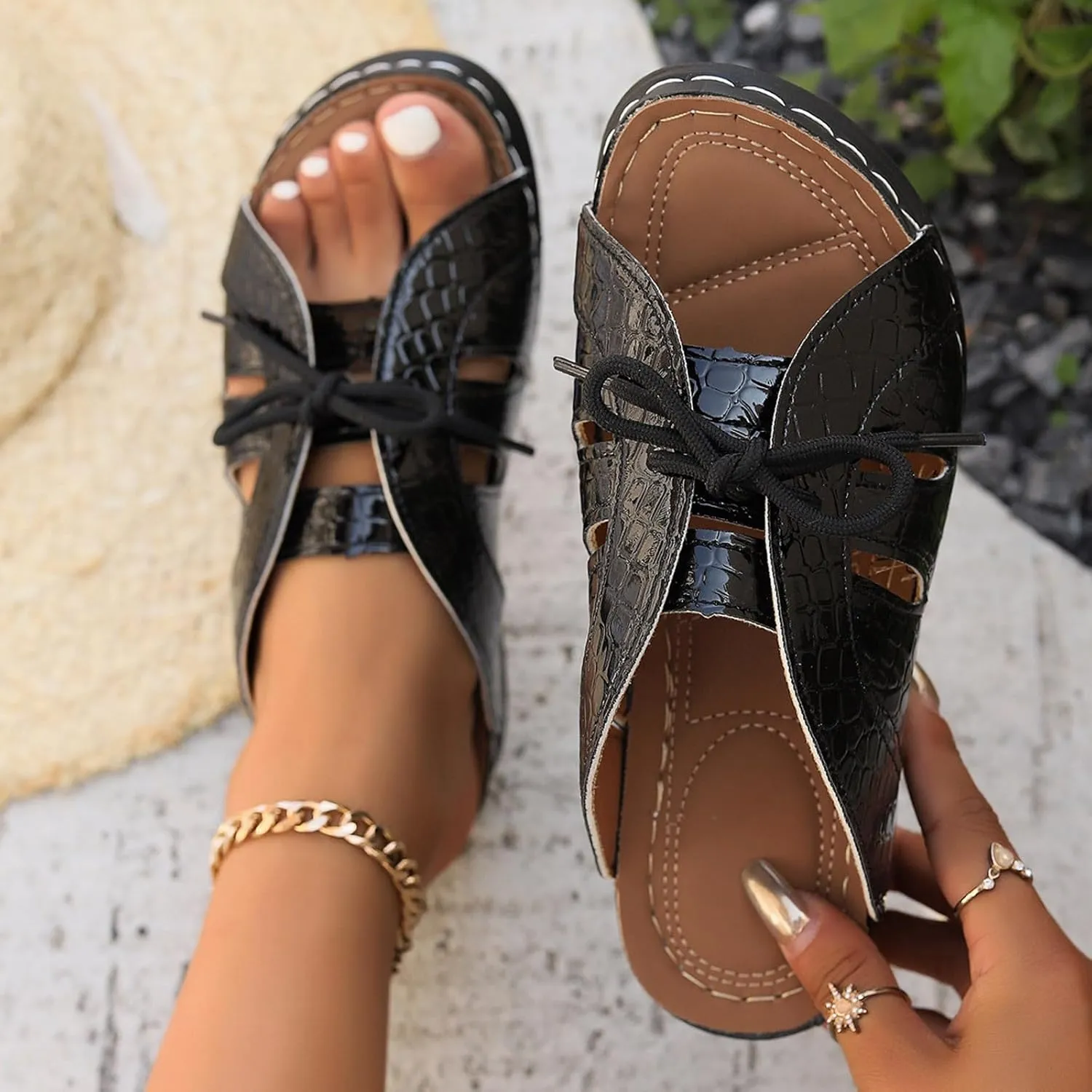 Vacation Sandals for Women Open Toe Flatform Fashion Slides Sandals Party Sandals Breathable Open Toe Sandals