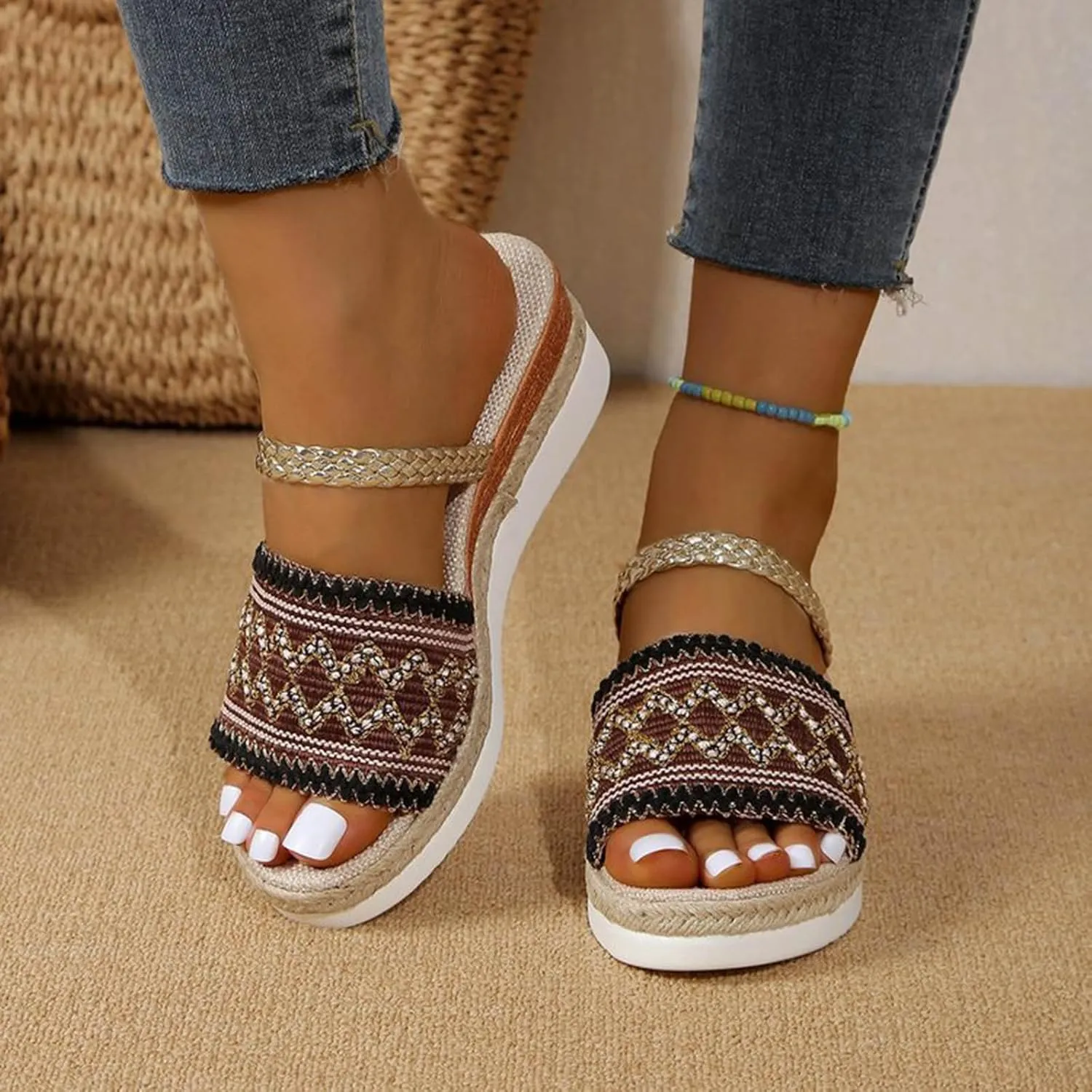 Versatile Wedge Sandals for Women Classic Ankle Strap Wedge Heels Sandal Orthopedic Sandals with Arch Support