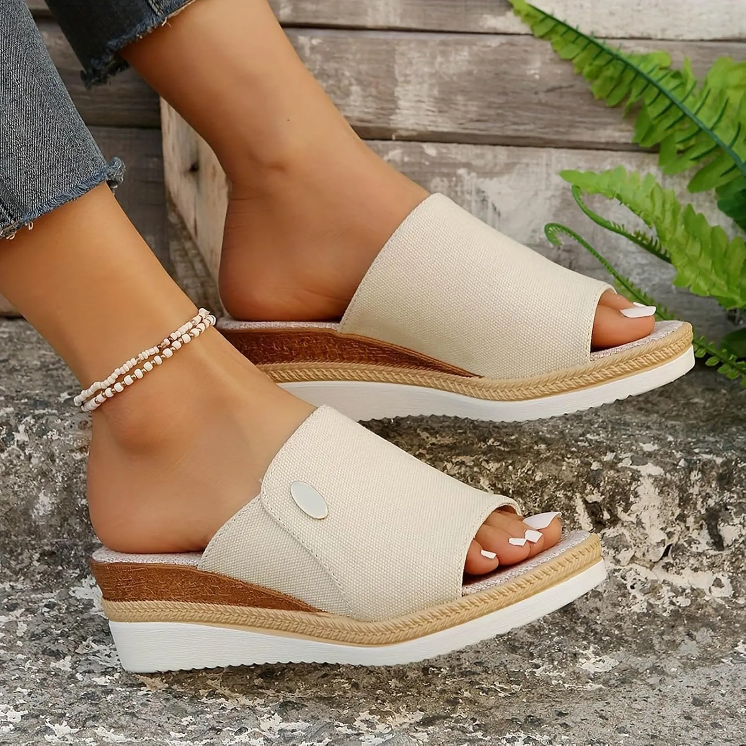 Wedge Cloud Slippers for Women Summer Outdoor Camping Walking Beach Sandals Slim Wedge Sandals Walking Sandals