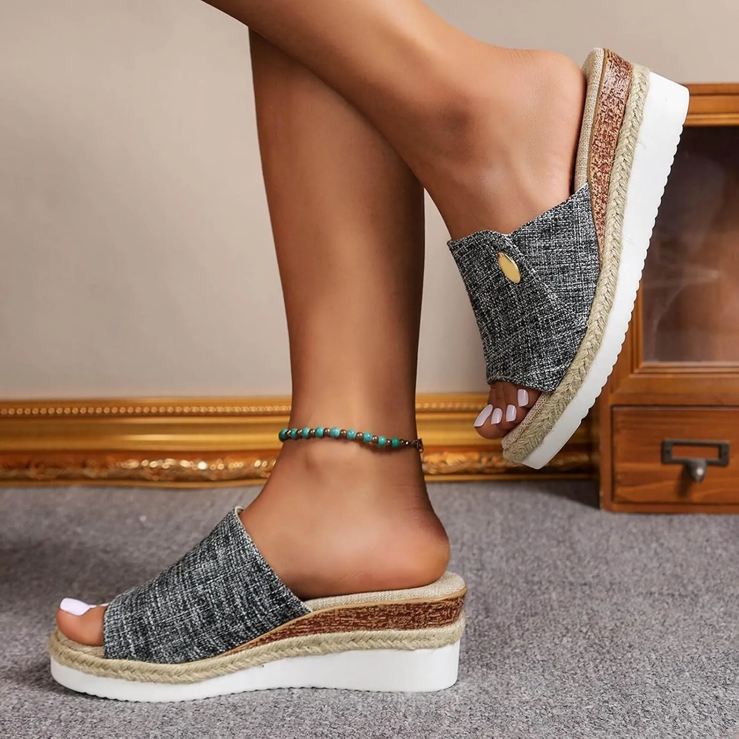 Wedge Cloud Slippers for Women Summer Outdoor Camping Walking Beach Sandals Slim Wedge Sandals Walking Sandals