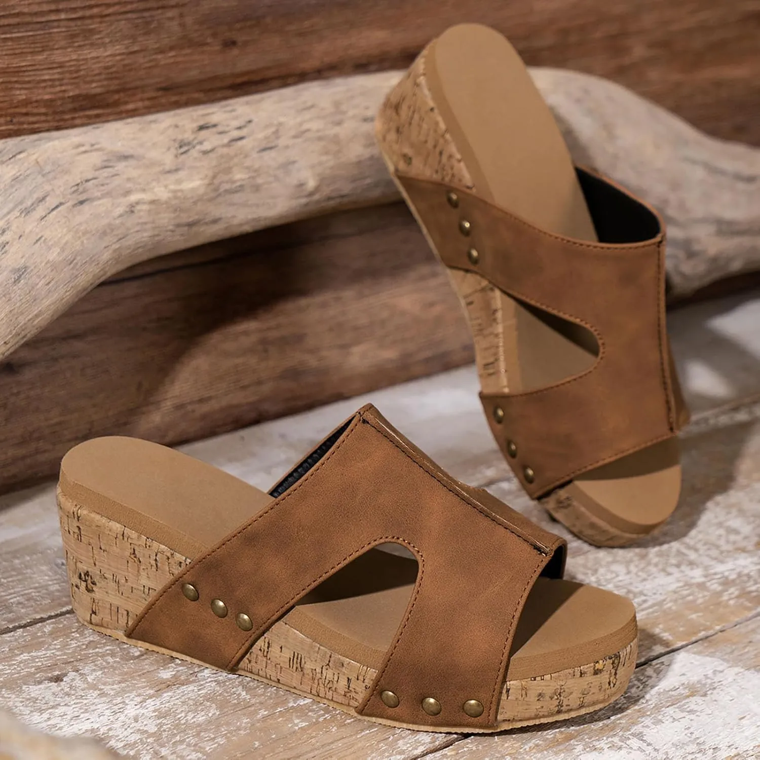 Wedge Cloud Slippers for Women Vacation Wedges Sandals Memory Foam Slides Casual Sandals Indoor Outdoor