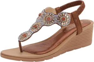Wedge Sandals for Women Comfortable Wide-Width Flatform Slide Memory Foam Cushion Summer Walking Footwear 2025 Spring and Summer Vacation