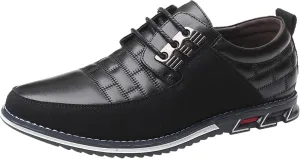 Wide Toe Box Shoes for Men Business Fashion Style Men's Breathable Comfortable Business Lace Up Leisure Solid Color Leather Shoes Black Dress Shoes Men Size 8