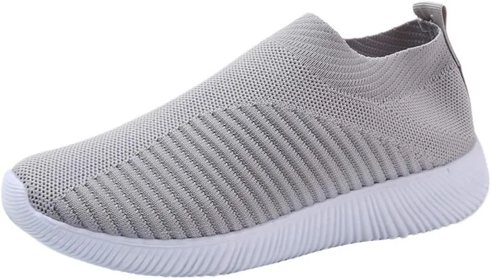 Women Tennis Running Shoes Lightweight Walking Shoes Casual Slip On Sneakers Breathable Workout Shoes for Travel Work