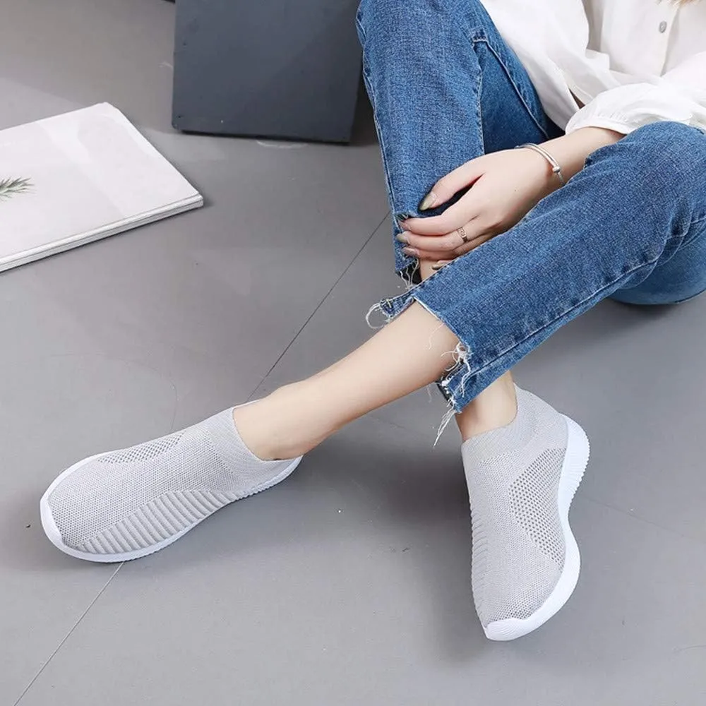 Women Tennis Running Shoes Lightweight Walking Shoes Casual Slip On Sneakers Breathable Workout Shoes for Travel Work