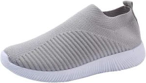 Women Tennis Running Shoes Lightweight Walking Shoes Casual Slip On Sneakers Breathable Workout Shoes for Travel Work