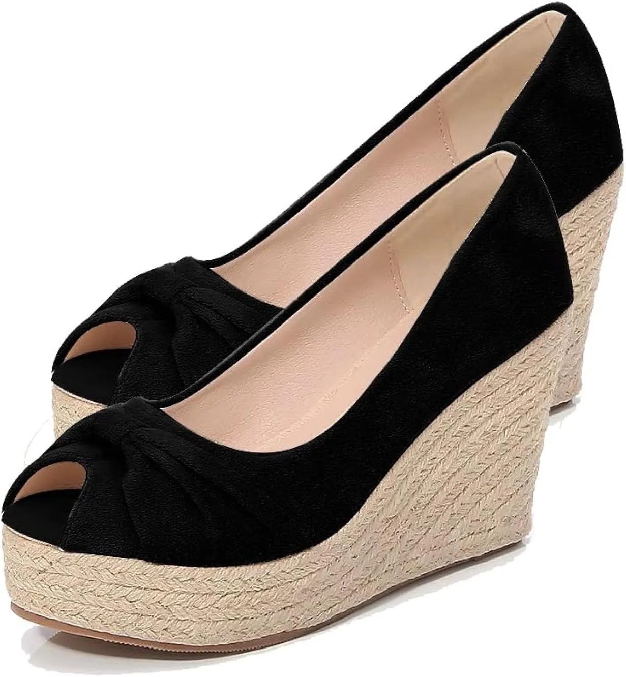Women Wedge Heel Shoes peep Toe Espadrilles Platform Sandals