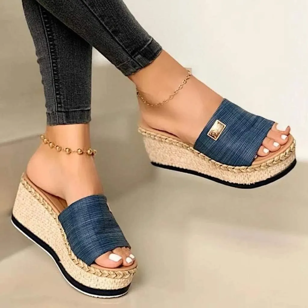 Women's Arch Support Wedge Sandals Summer Low Wedges Comfortable Open Toe Sandal Arch Support Elegant Sandals