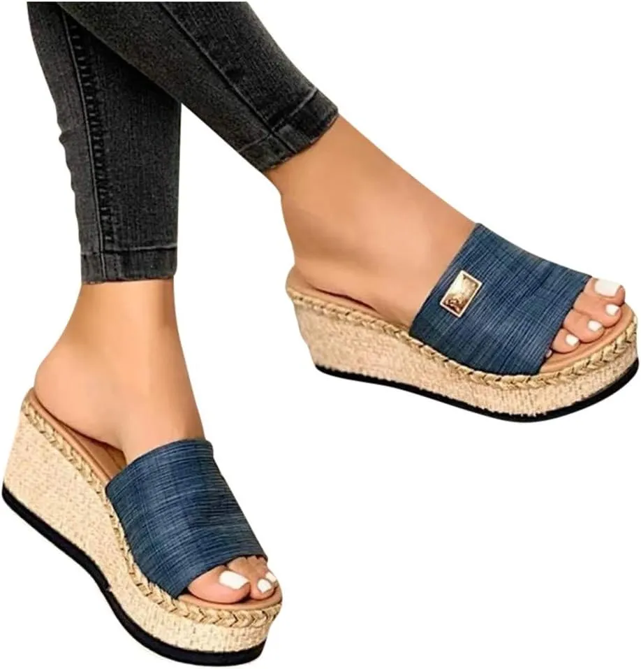 Women's Arch Support Wedge Sandals Summer Low Wedges Comfortable Open Toe Sandal Arch Support Elegant Sandals