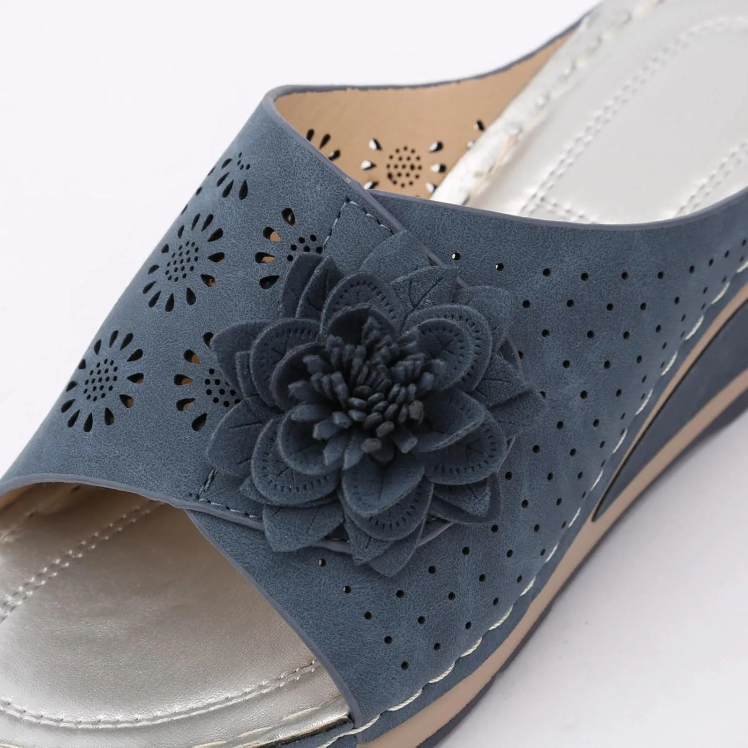 Women's Breathable Open Toe Slide Sandal Low Wedges Platform Sandals Comfortable Sandals Temperament Sandals