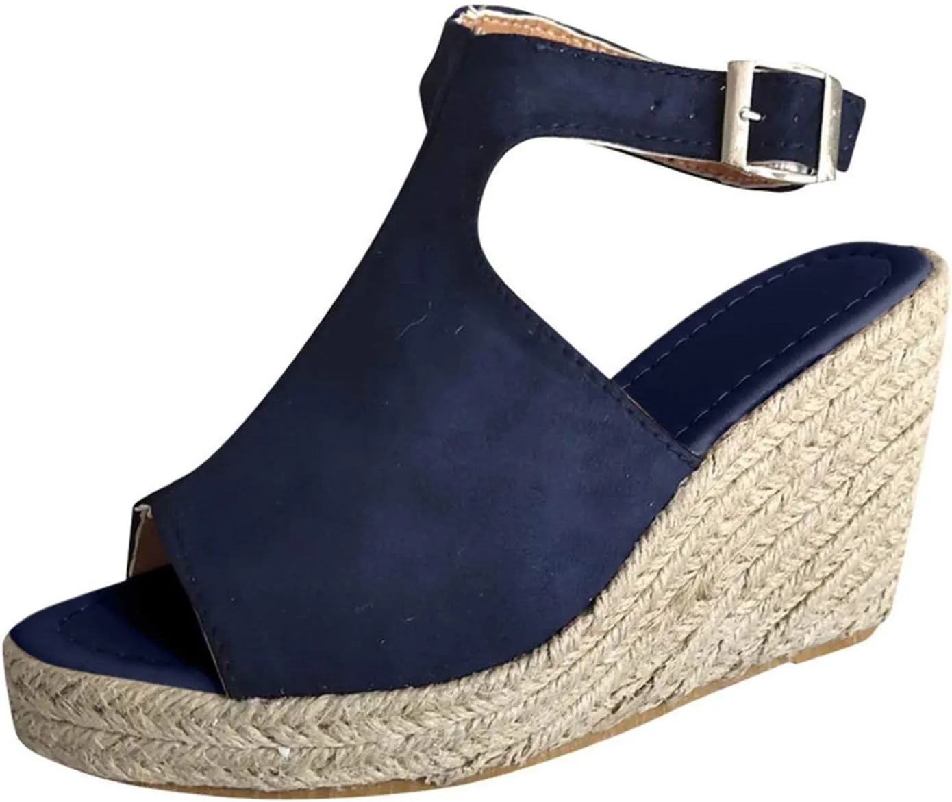 Womens Brooklyn Ankle Strap Wedges Sandal Peep Toe Slingback Platform Espadrilles Wedge Sandals High Heels Sandals Casual Summer Dress Shoes