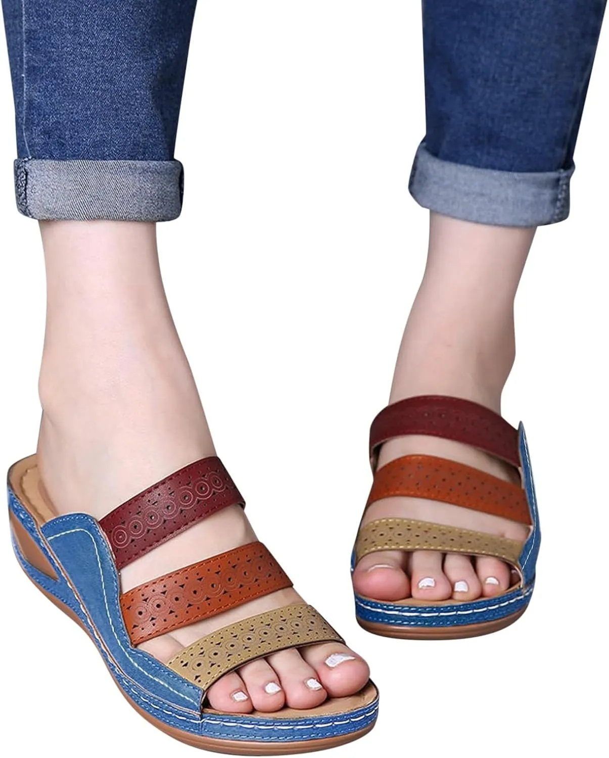 Women's Fashion Platform Sandals Lightweight Travel Sandals Pillow Slippers Breathable Casual Sandals