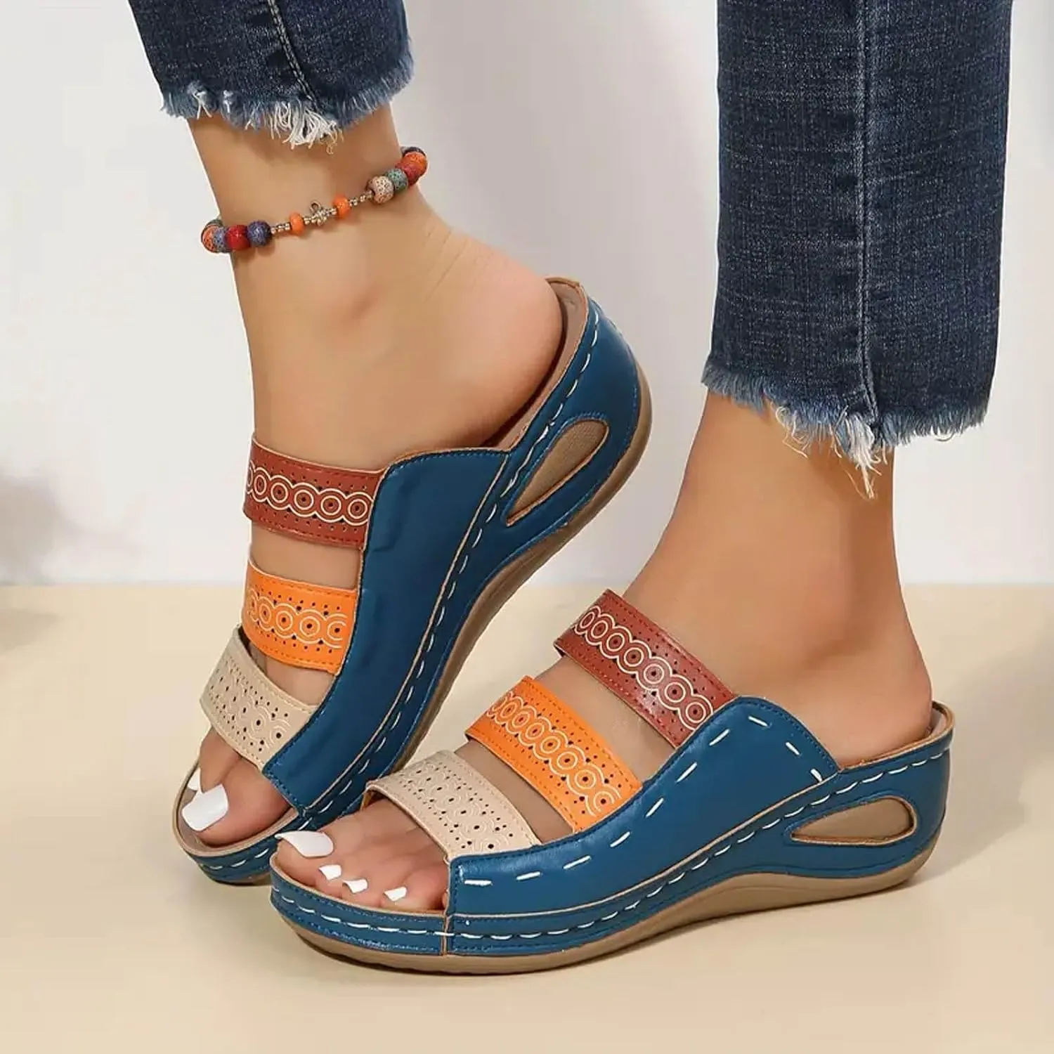 Women's Fashion Platform Sandals Lightweight Travel Sandals Pillow Slippers Breathable Casual Sandals