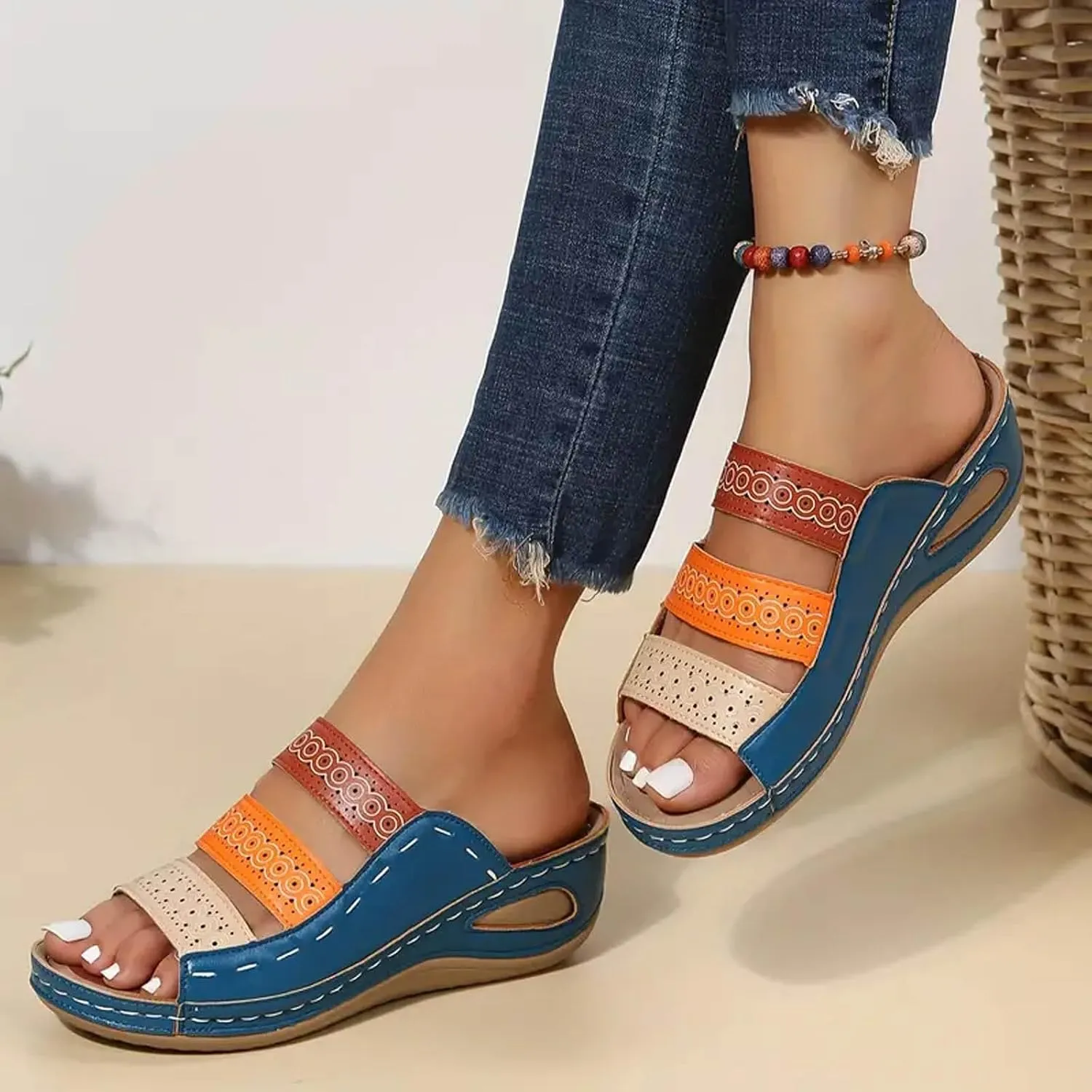 Women's Fashion Platform Sandals Lightweight Travel Sandals Pillow Slippers Breathable Casual Sandals