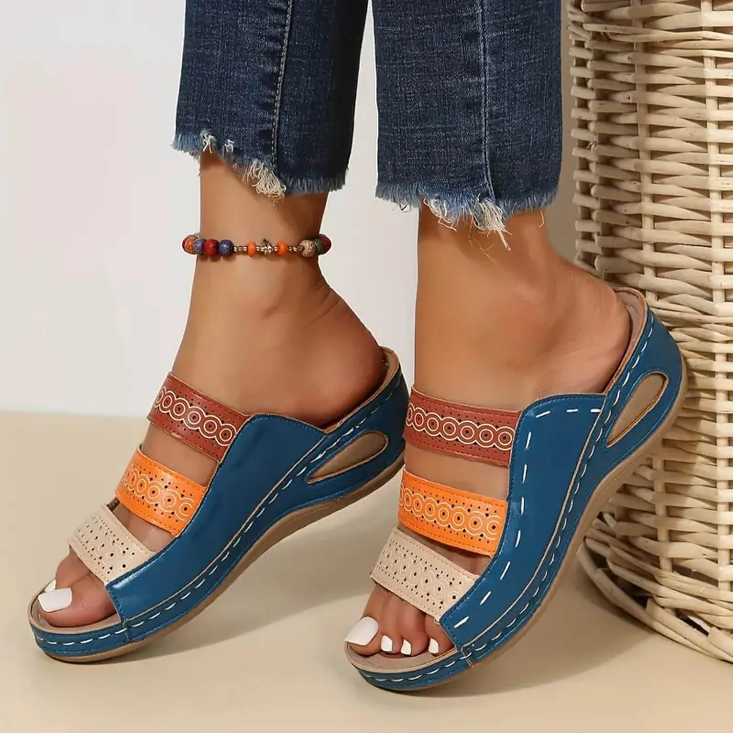 Women's Fashion Platform Sandals Lightweight Travel Sandals Pillow Slippers Breathable Casual Sandals