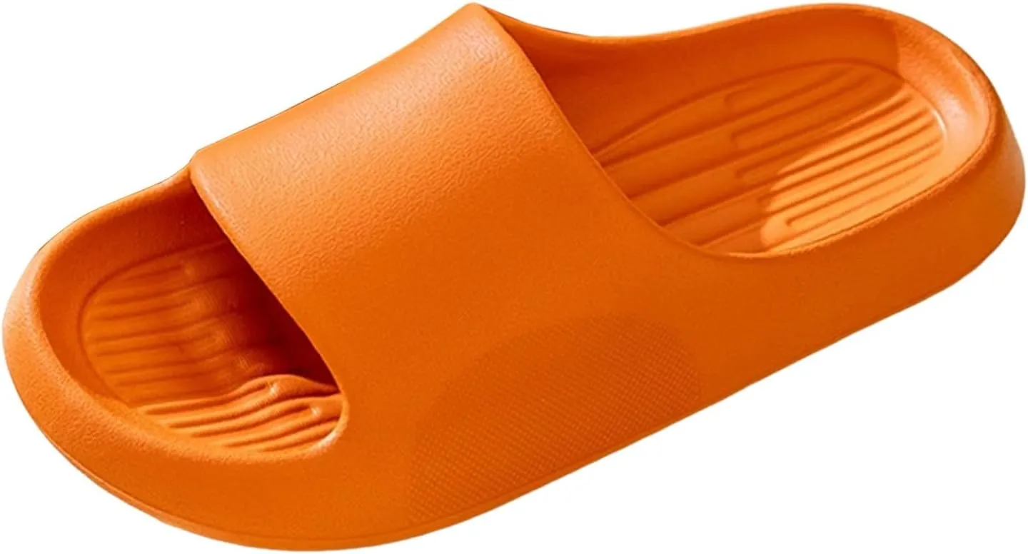 Women's Flat Slippers Non Slip House Slippers Indoor Outdoor Memory Foam Slides Shower Shoes for Women