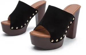 Women's High Heel Sandals Open Toe Casual Summer Beach Slip On Fashion Footwear Heel Sandals for Women Casual