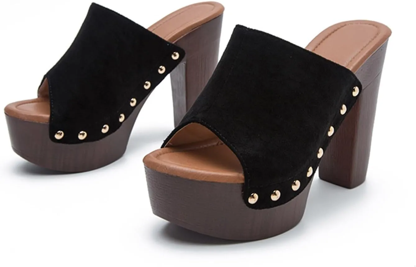 Women's High Heel Sandals Open Toe Casual Summer Beach Slip On Fashion Footwear Heel Sandals for Women Casual