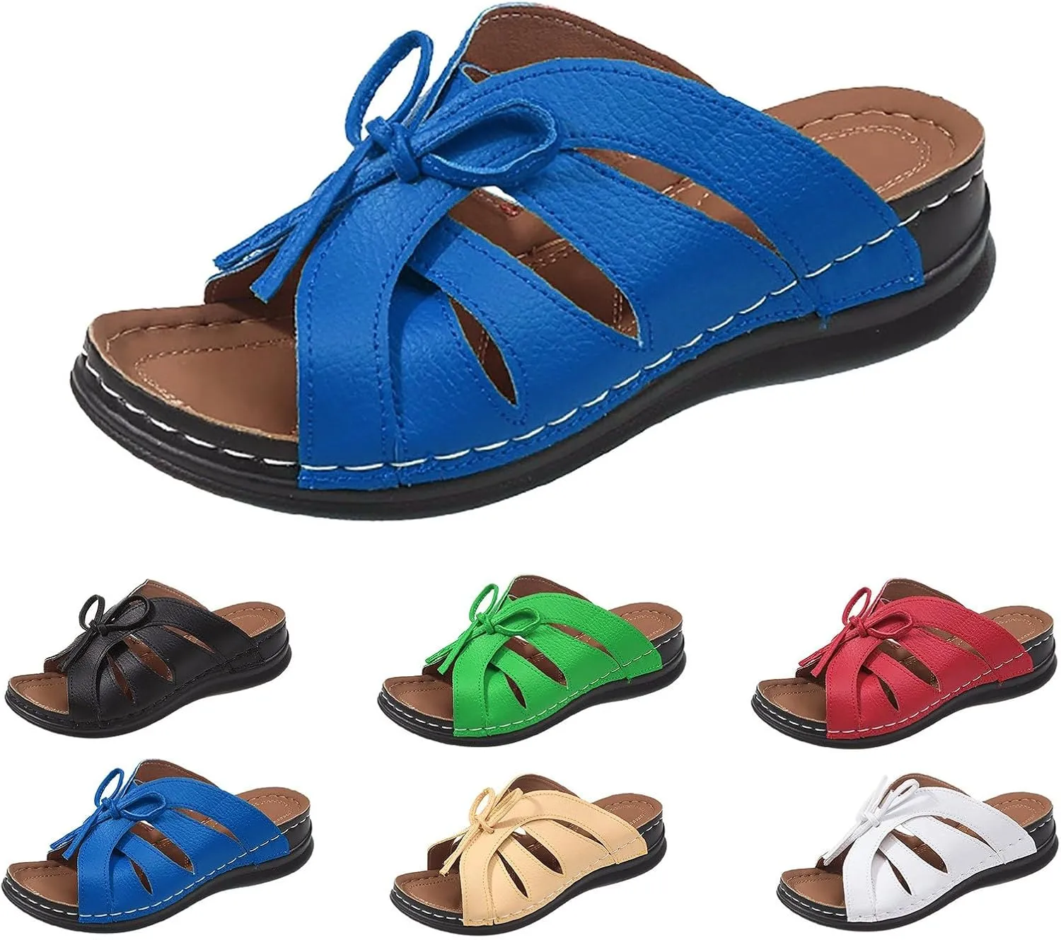 Women's Non Slip Slippers Classic Wedge Heels Sandals Arch Support Sandals Comfortable Slides Sandals
