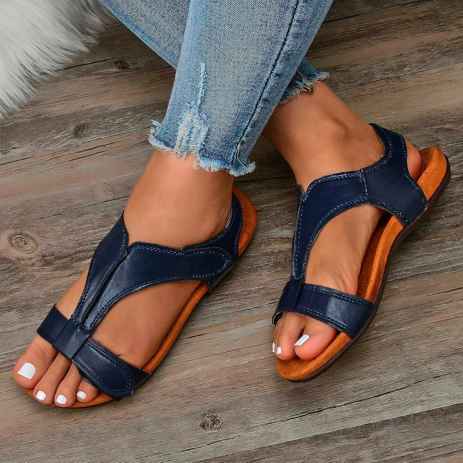 Women's Orthopedic Arch Support Sandals Summer Comfortable Walking Flat Beach Sandals Casual Dressy Mens Beach Flip Flops Size 9