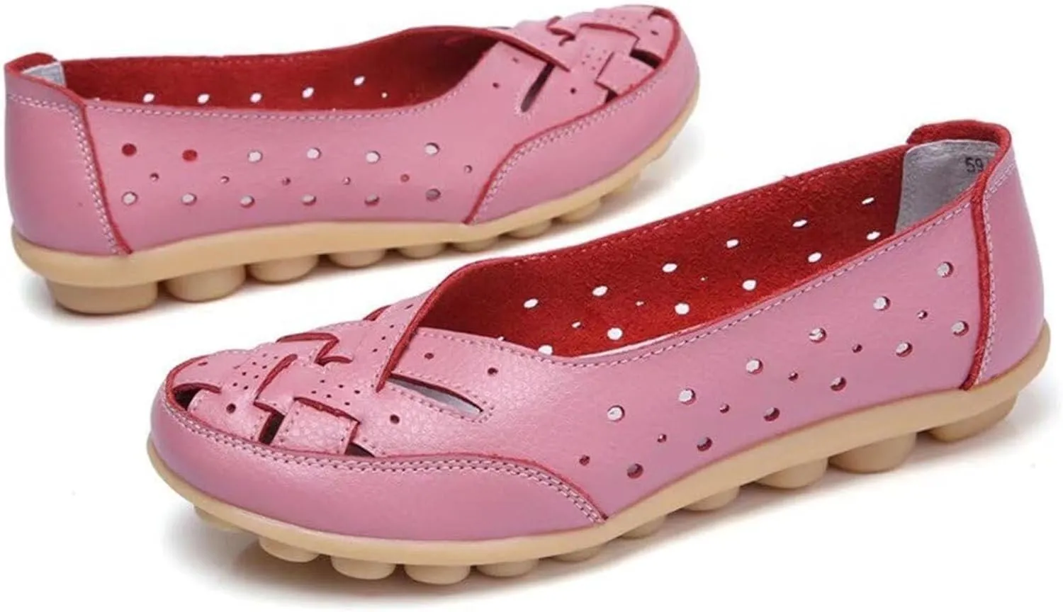 Womens Orthopedic Loafers in Breathable Leather Comfortable Hollow Soft Flats Sandals Summer Casual Slip-On Shoes Cutout Sole Slide Sports 2025 Comfort Sandals Out Round Toe Fashion Loafer