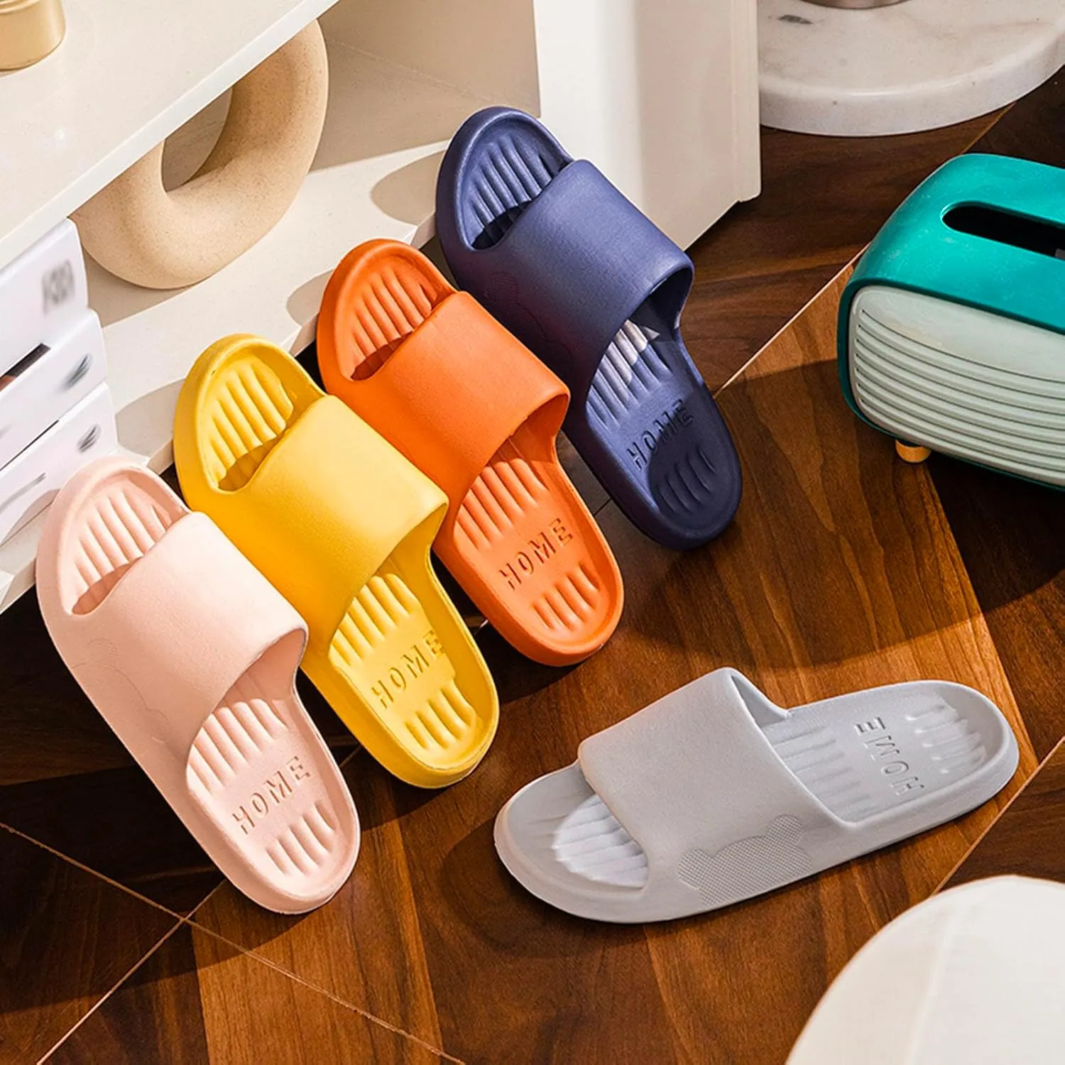 Women's Soft Flat Soled Sandal Open Toe Shower Shoes Bathroom Sandals Beach Sandals Travel Slippers for Women