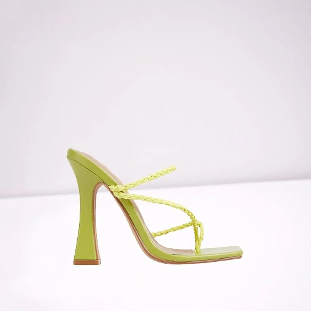 Women's Square Toe Heels Open toe Slip on Sandals
