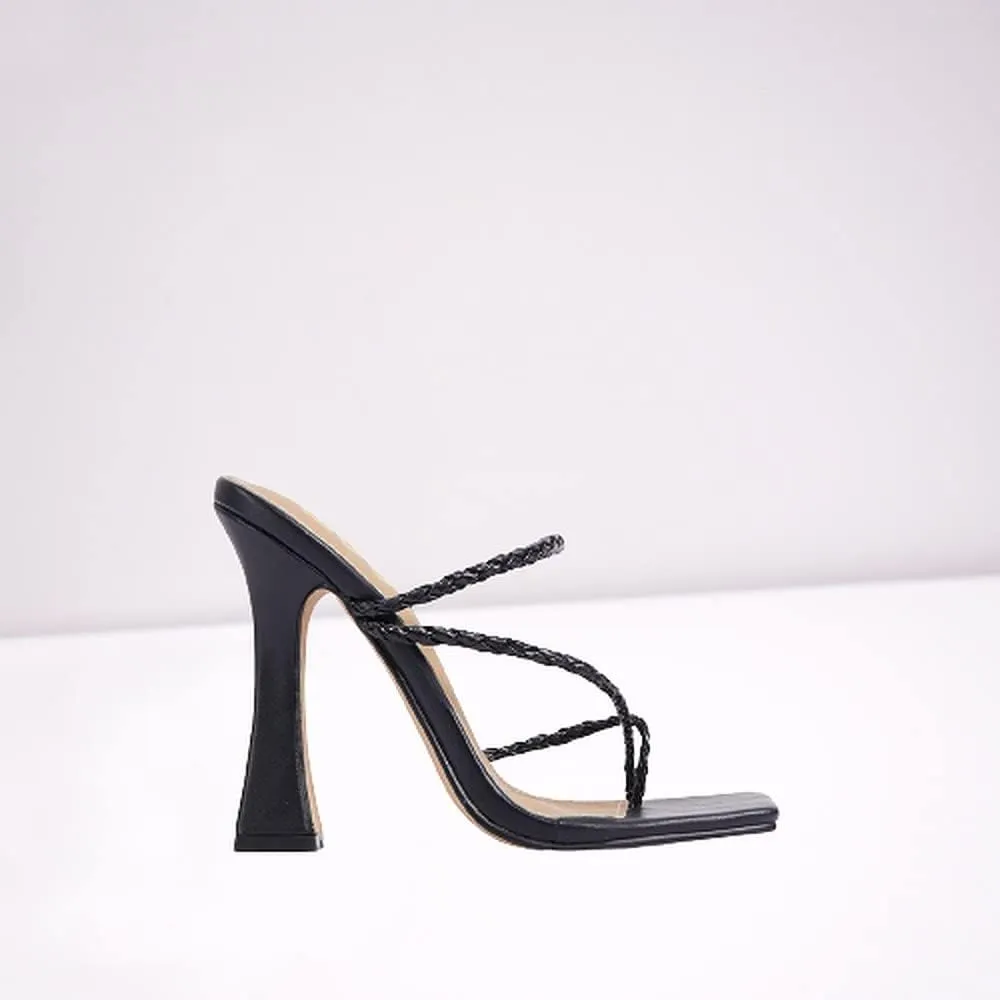 Women's Square Toe Heels Open toe Slip on Sandals