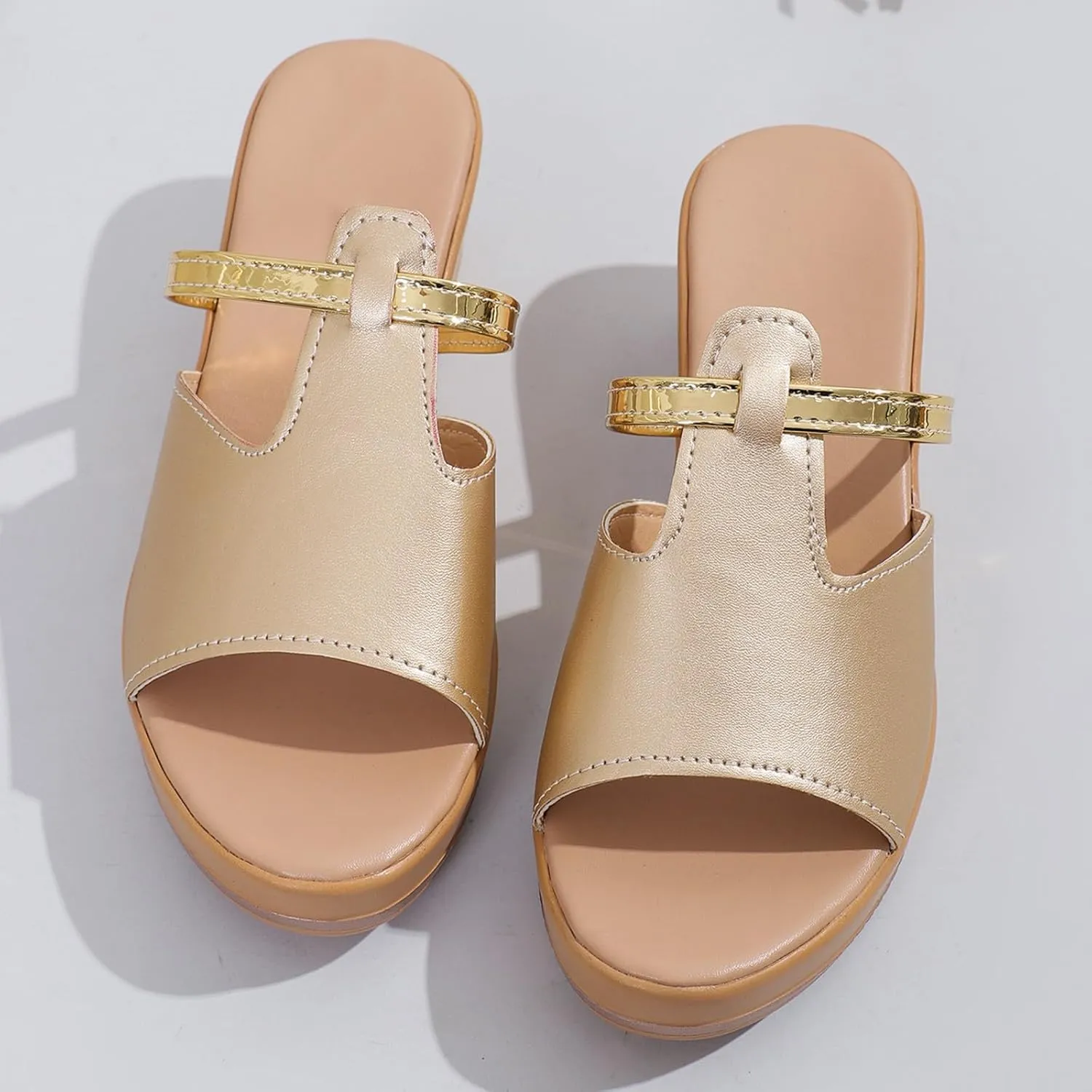Women's Summer Fashion Sandals Platform Comfortable Low Wedges Slides Walking Sandals Dress Slippers