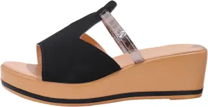 Women's Summer Fashion Sandals Platform Comfortable Low Wedges Slides Walking Sandals Dress Slippers