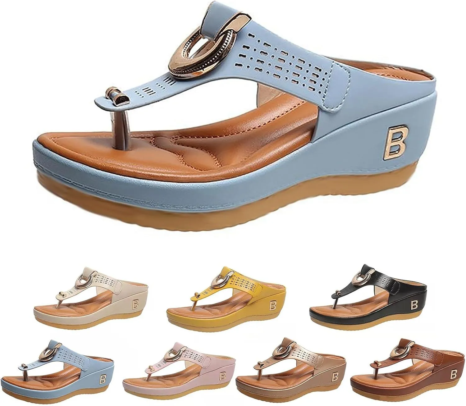 Women's Summer Fashion Slides Sandal Casual Slip On Summer Wedge Sandals Versatile Sandals Beach Sandals