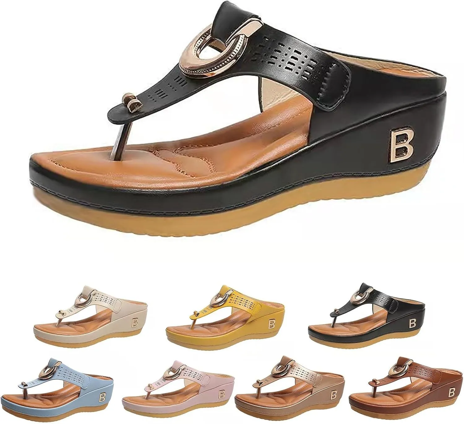 Women's Summer Fashion Slides Sandal Casual Slip On Summer Wedge Sandals Versatile Sandals Beach Sandals