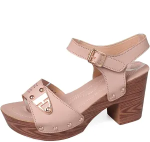 Women's Summer High Heel Sandals Comfortable Open Toe Dressy Slip On Shoes For Casual Vacation Work Date Outfits