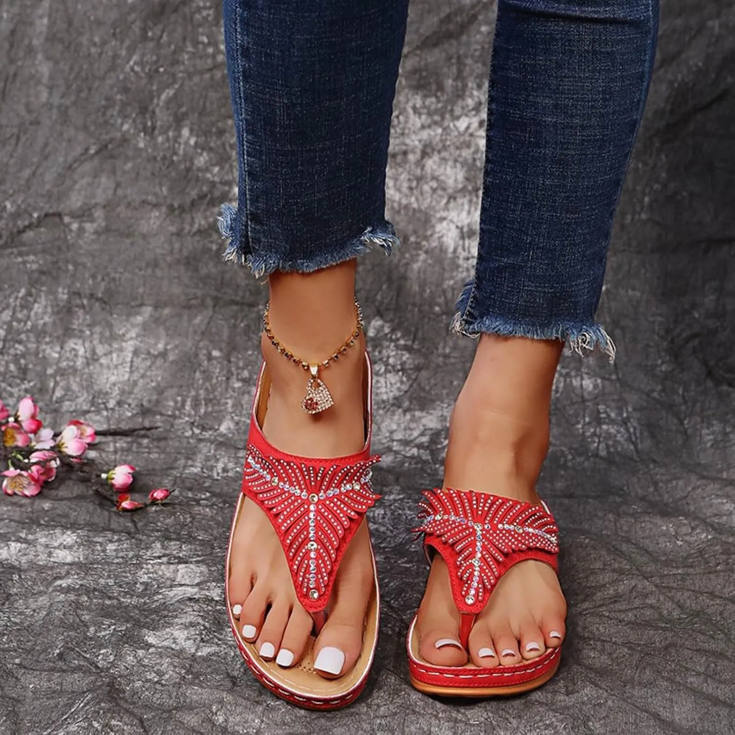 Women's Vacation Wedges Sandals Classic Wedge Heels Sandals Breathable Slides Sandals Pillow Slippers