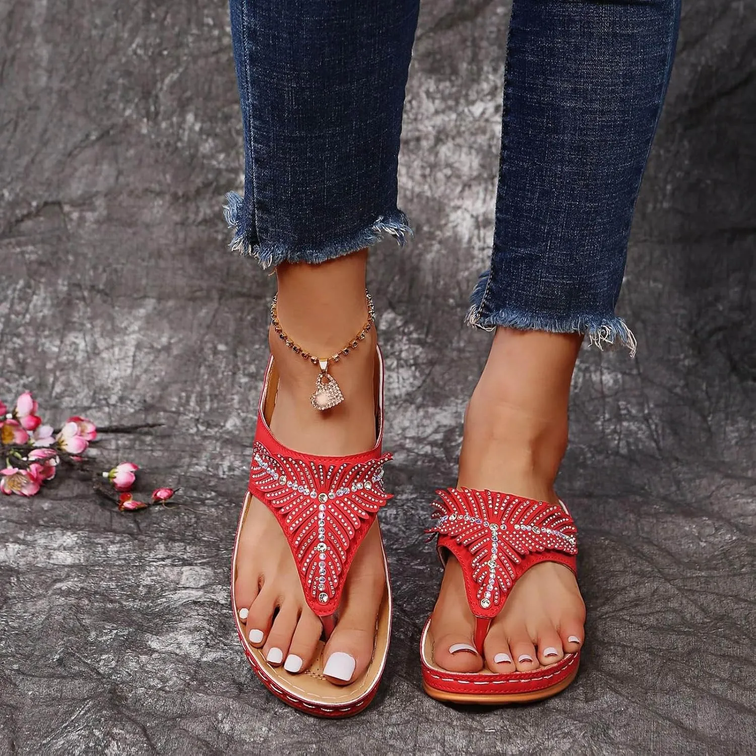 Women's Vacation Wedges Sandals Classic Wedge Heels Sandals Breathable Slides Sandals Pillow Slippers