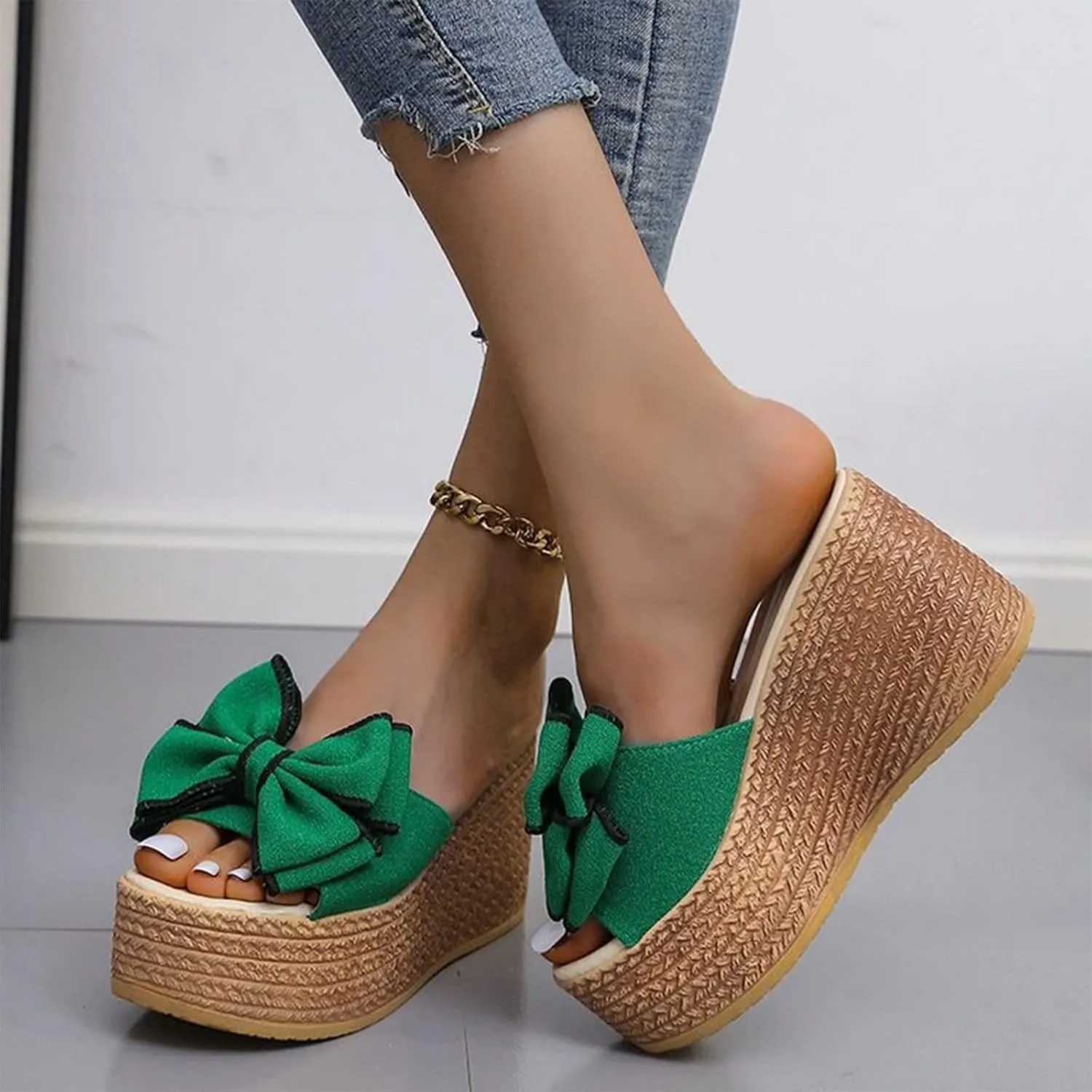 Women's Wedge Heels Sandals Summer Casual Flatform Platform Wedge Slides Dress Sandals Temperament Sandals