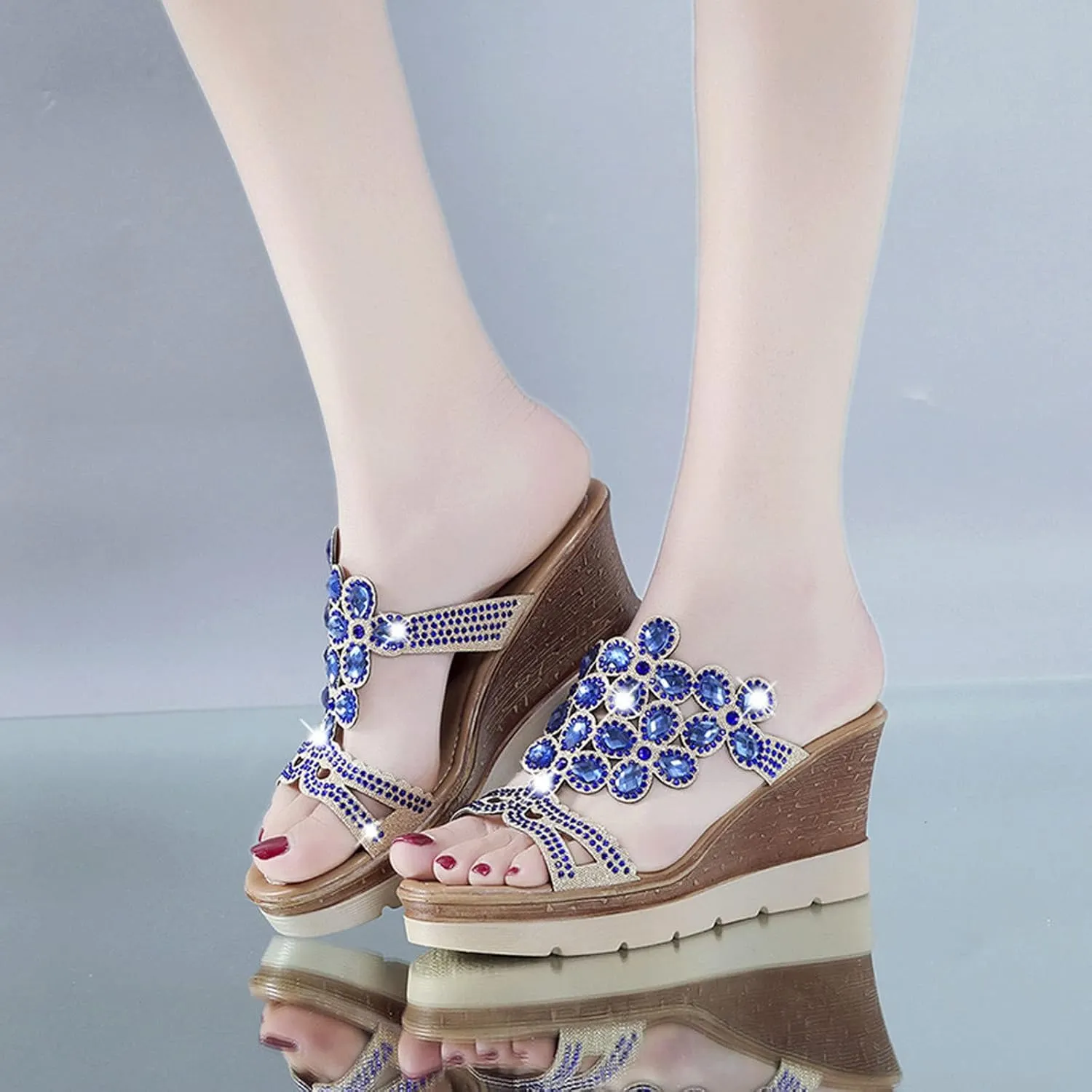 Women's Wedge Sandals with Plantar Fasciitis Womens Summer Open Toe Wedges Sandal Arch Support Casual Sandals