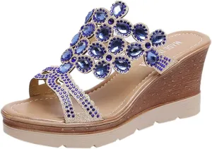Women's Wedge Sandals with Plantar Fasciitis Womens Summer Open Toe Wedges Sandal Arch Support Casual Sandals