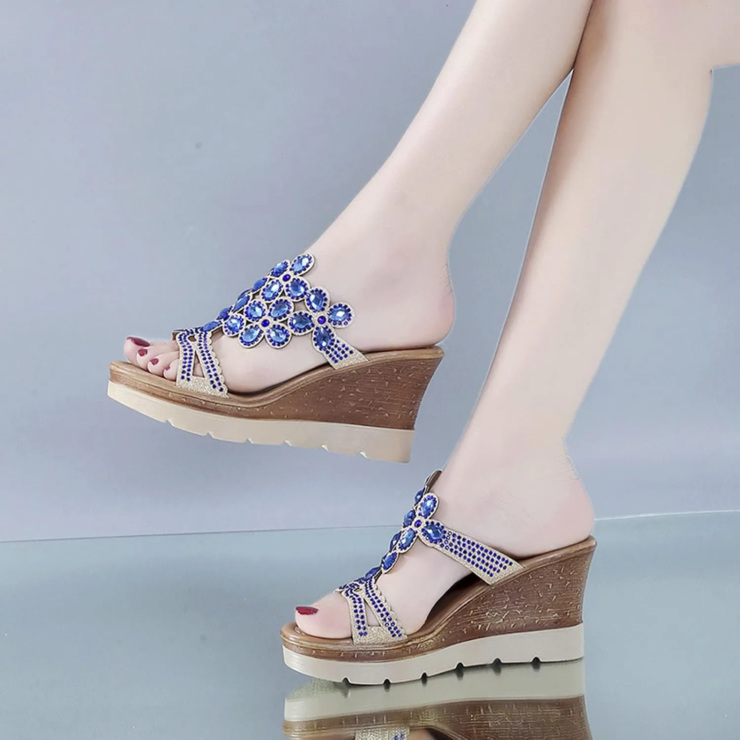Women's Wedge Sandals with Plantar Fasciitis Womens Summer Open Toe Wedges Sandal Arch Support Casual Sandals