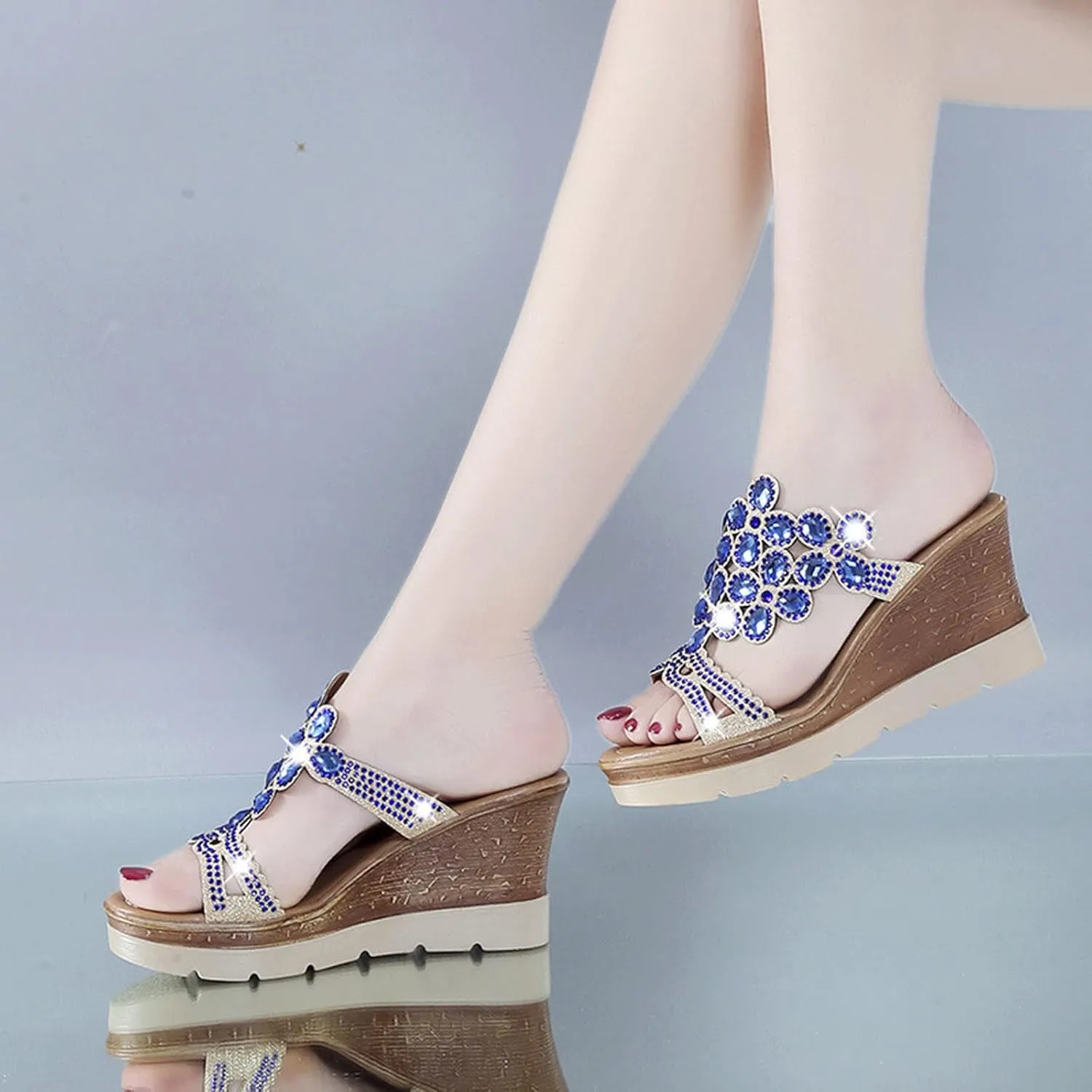 Women's Wedge Sandals with Plantar Fasciitis Womens Summer Open Toe Wedges Sandal Arch Support Casual Sandals