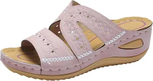 Women's Wedges Sandals Arch Support Slip On Slides Non Slip Thick Bottom Beach Slippers Dressy Sandals
